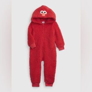 GAP Baby & Toddler Sesame street Sherpa PJ One-Piece Elmo red onesie 4T
